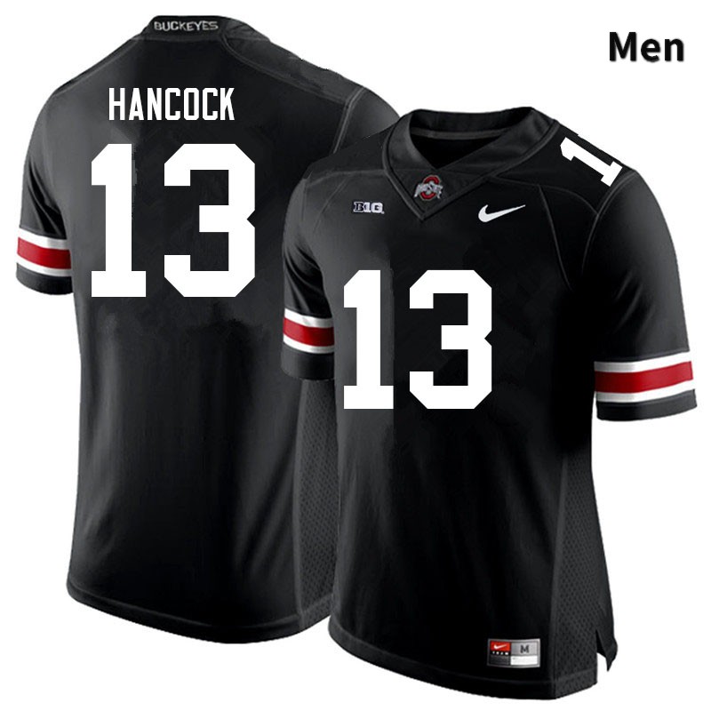 Ohio State Buckeyes Jordan Hancock Men's #13 Black Authentic Stitched College Football Jersey